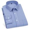 Men's Business Casual Shirts Purple Blue Cotton Regular Fit Long Sleeve Classic Plaid Striped Checked Social Work Dress Shirts