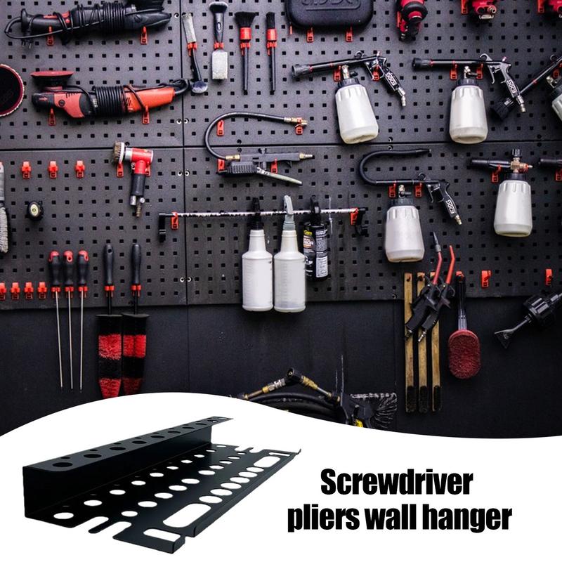Tool Rack Wall Mount High Strength Screwdriver Rack Tool Storage Rack Space-Saving Plier Organizer Wall Mounted Tool Organizer