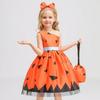 Kids' Halloween Witch Cosplay Cartoon Print Dress