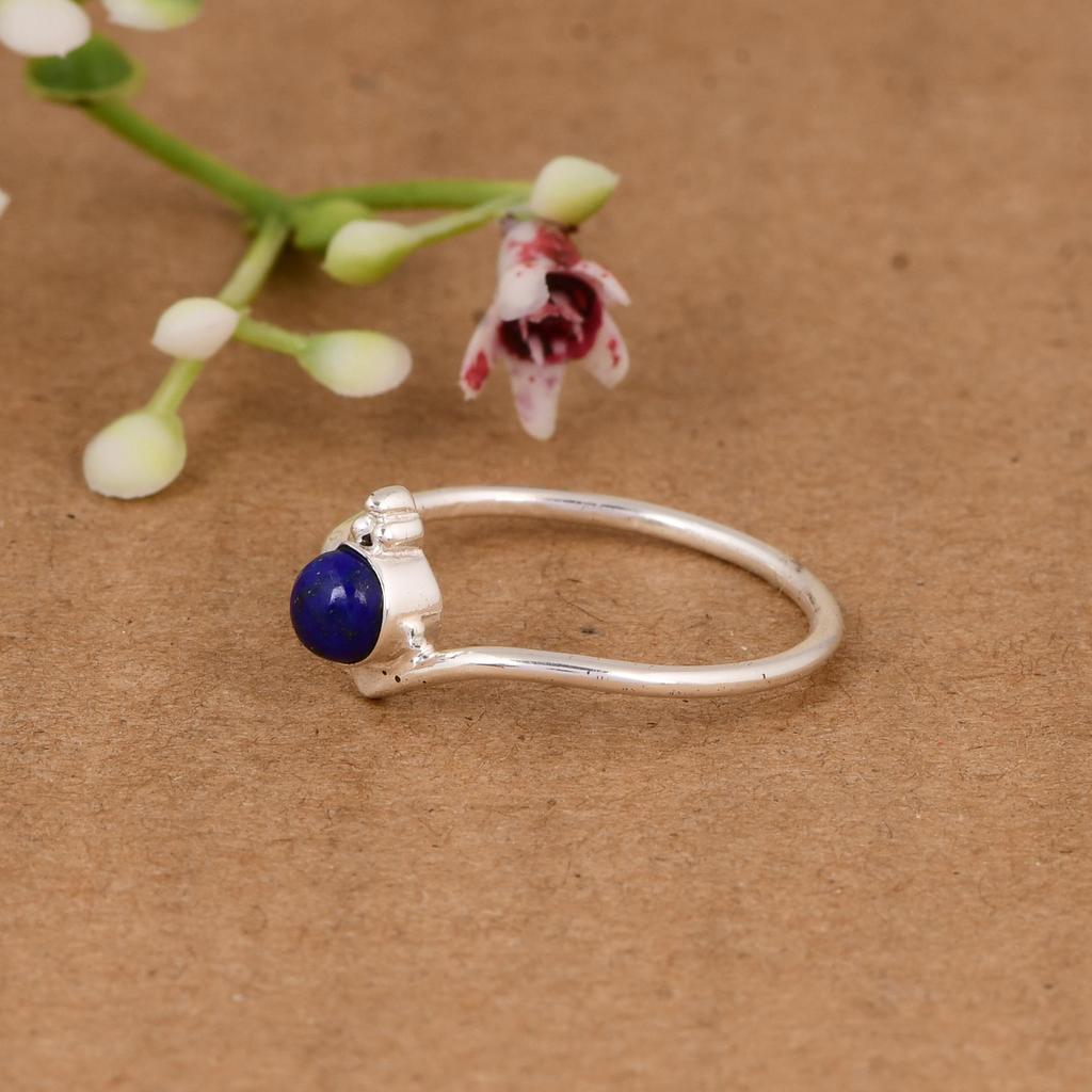 Lapis Lazuli Ring, 925 Sterling Silver Minimalist Ring, Gift for her, Mother's Day Gifts.