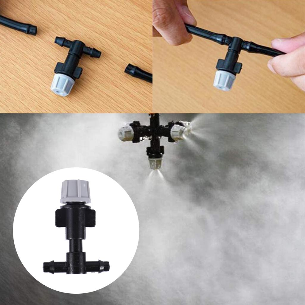 10/50Pcs Adjustable Grey Sprayer Nozzle Kits 4/7mm Hose 2-way 3-way Drip-irrigtion Sprinklers Garden Lawn Atomization Cooling