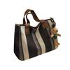 Large Capacity Striped Shoulder Bag Fashion Casual Handbag Stylish Tote Messenger Bag.