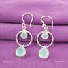Aqua Chalcedony Gemstone Sterling Silver Drop Dangle Wedding Earrings Jewelry EE-140-6