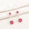 Pink Rubellite Gemstone 925 Stamped Silver Jewelry Zircon Wedding Earring 1.84" CZE-9-9
