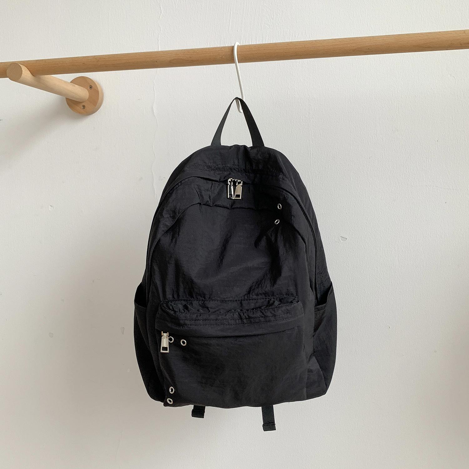Large-capacity Casual Double-shoulder Travel Lightweight and Simple Student Double-shoulder Backpack чёрный