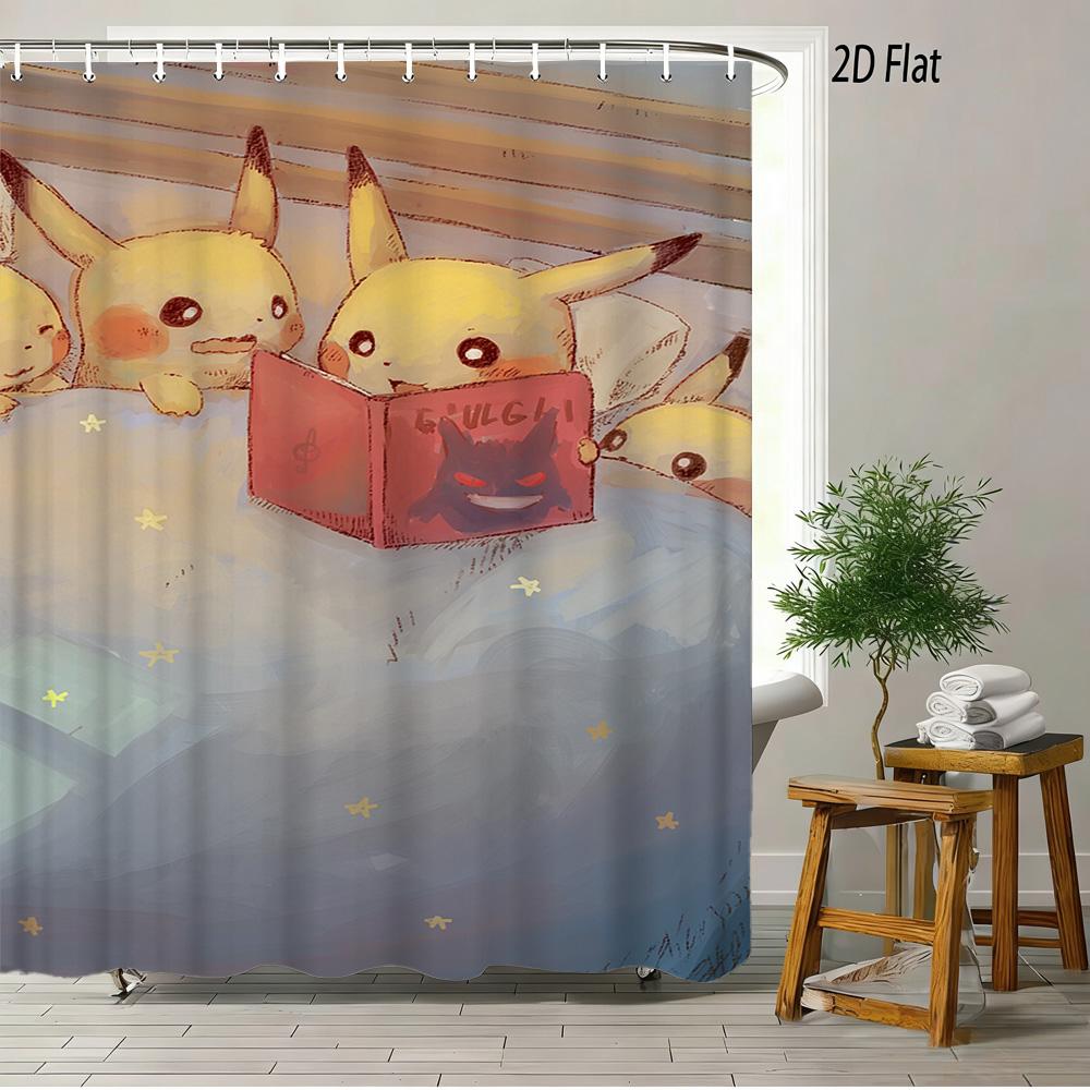 One Piece Luffy, Ace & Sabo Brothers Bond Fiery Scene 2D Print Waterproof Shower Curtain, Intense Flaming Background With Epic B