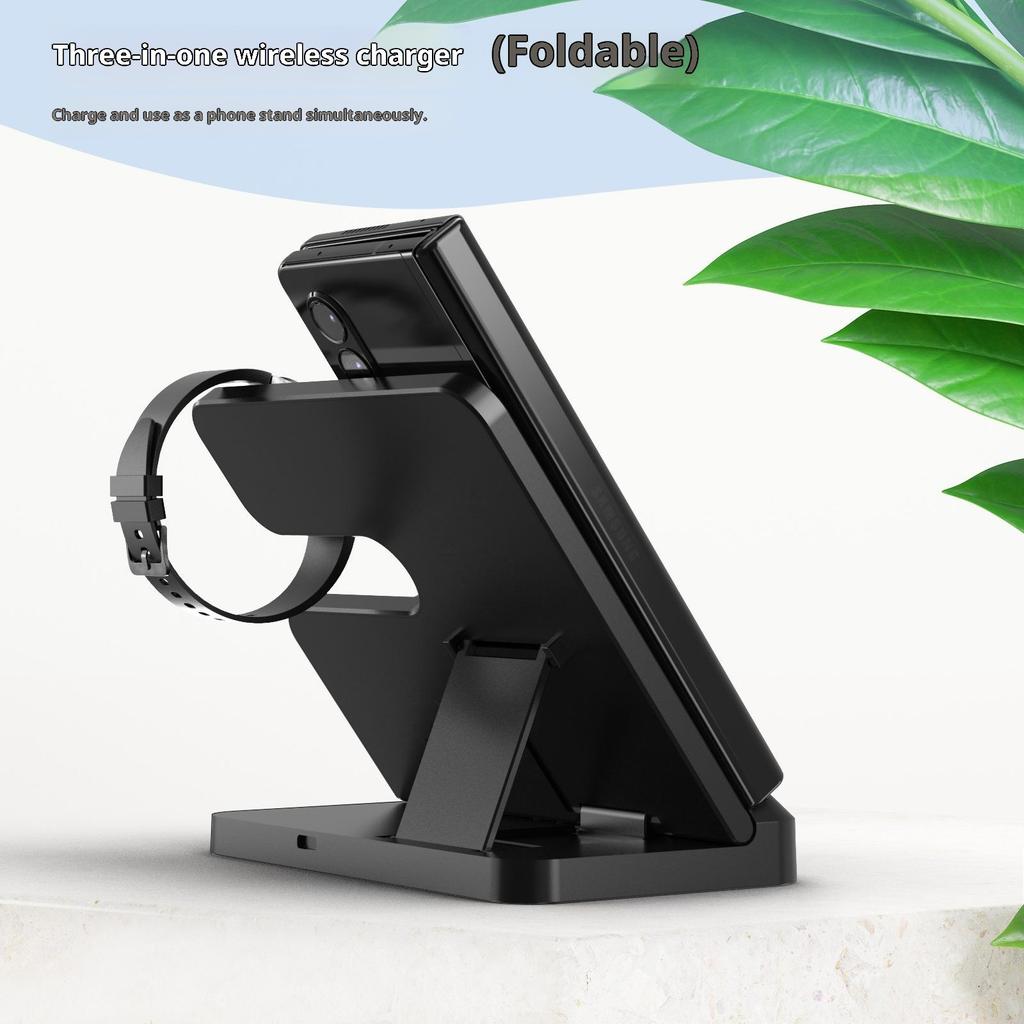 LJ-S80 Foldable Wireless Charger for Phone/Watch/Earbuds Magnetic Fast Charging Dock