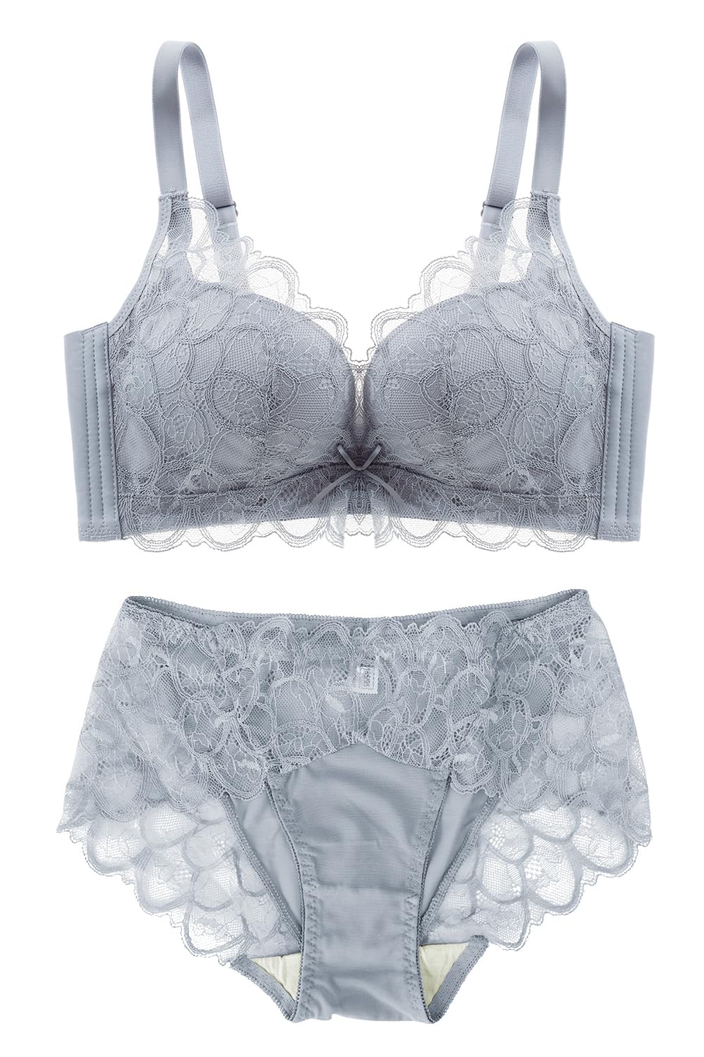 

Модель представлена в мягком и тонком бюстгальтере [Charmake Body] anan, бюстгальтер, шорты, высокая боковина, без косточек, (серо-голубой, M)