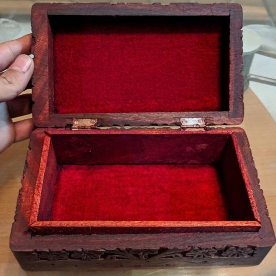 15.24 Cm Hand Carved Wooden Jewellery Box, Gift for Girlfriend, Gift for Wife, Bridesmaid Gift, Gift for Her, Jewellery Box, Make-up Box, Women Gifts