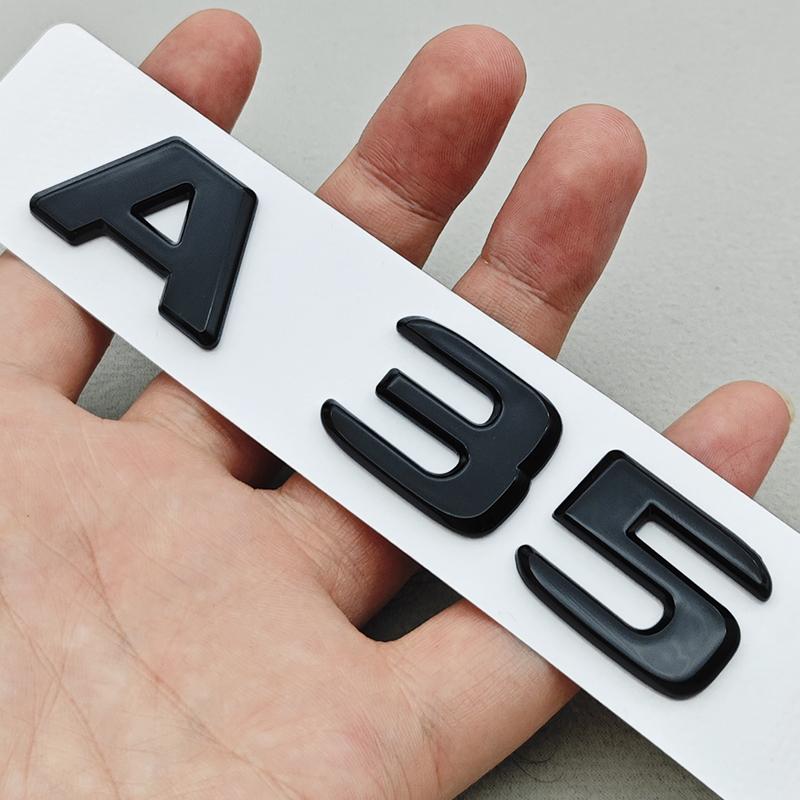 3D ABS Sticker Car Logo A35 A45 A45S Letter Rear Trunk Emblem Nameplate For Mercedes Benz A Class A35 A45 A45S W177 W176 V177