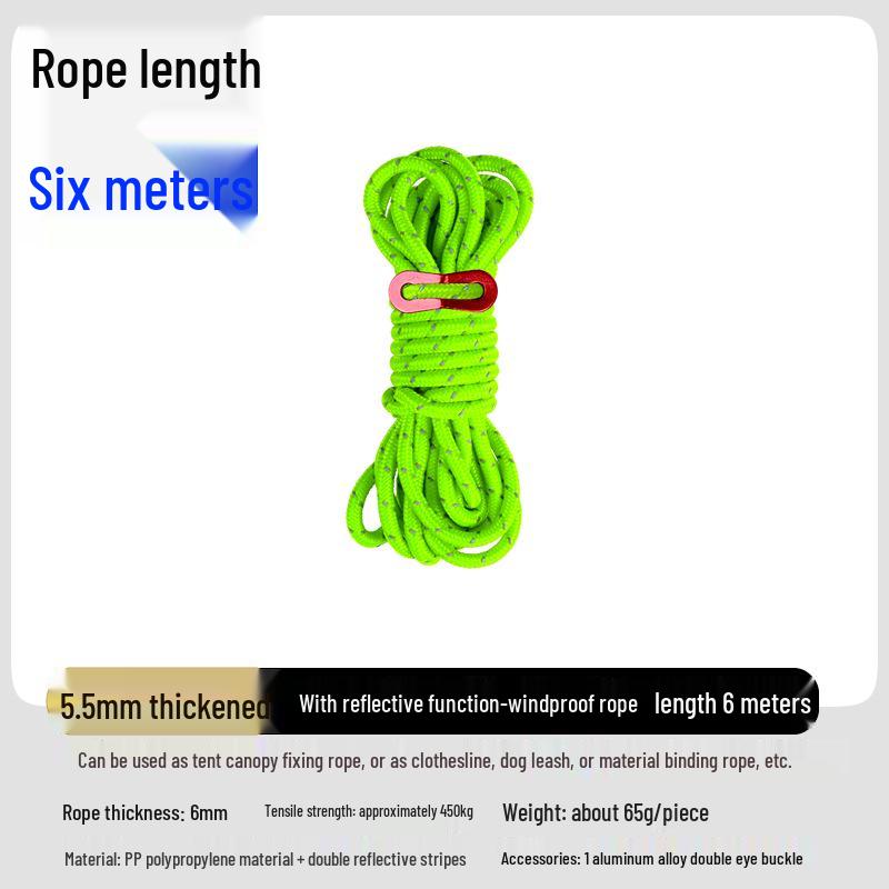 Adjustable Reflective Windproof Camping Tent Rope Pulley System