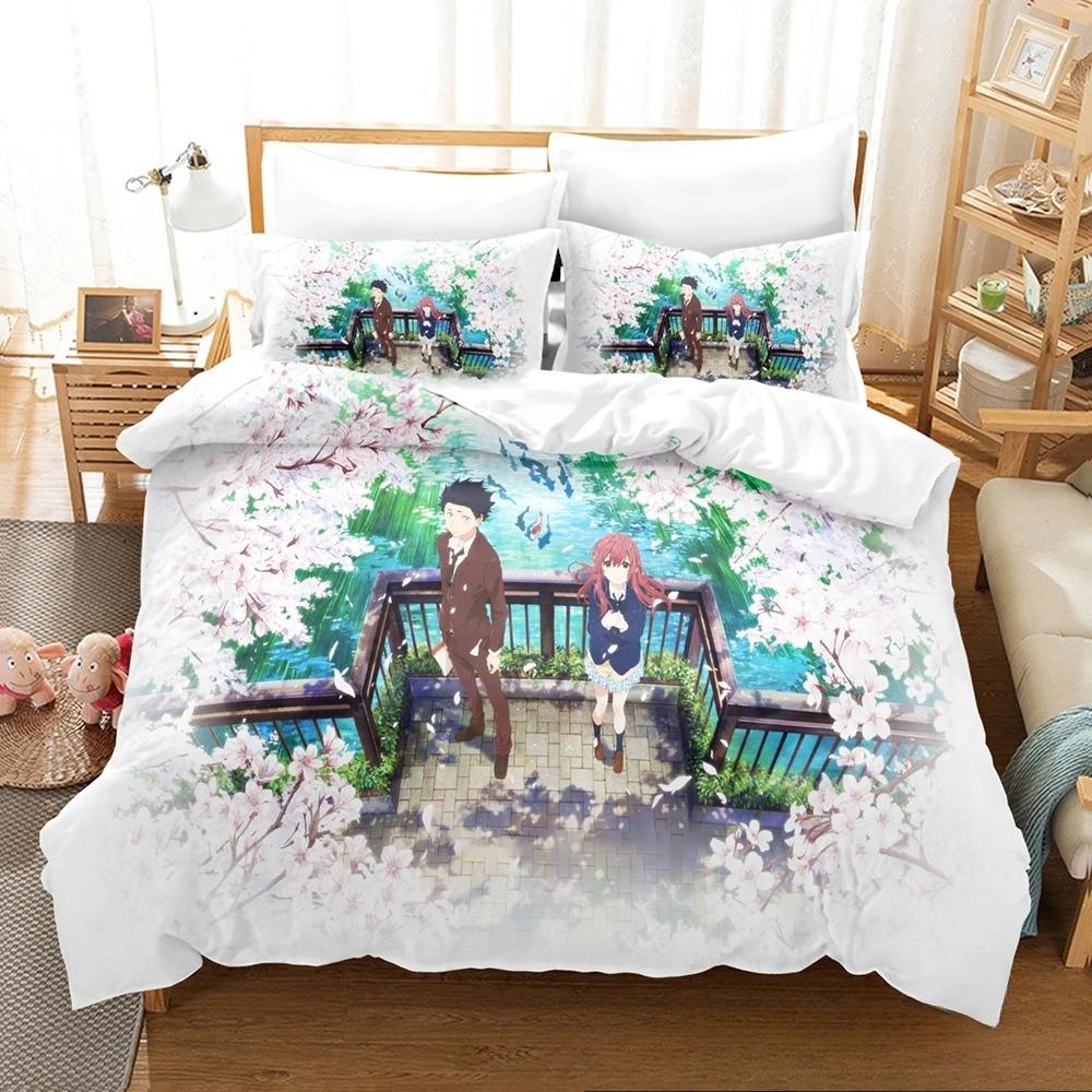 Comfortable Anime Print Duvet Cover Set With Duvet Cover And Pillowcases King Queen Twin Sizes For Boys Girls And Kids
