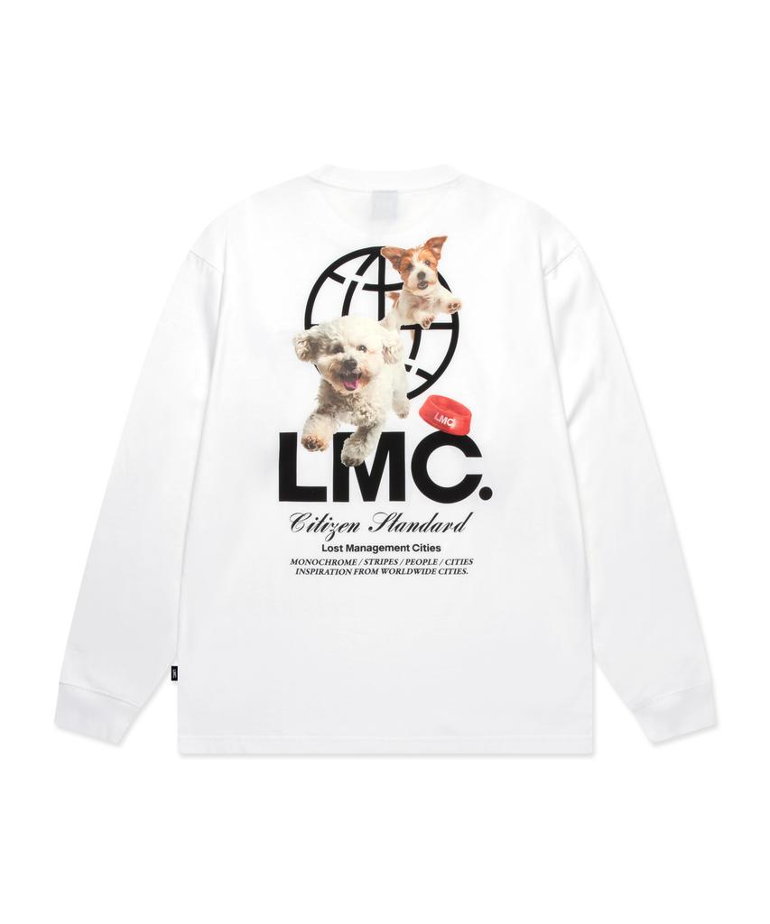 LMC Flying Puppy Long Slv Tee White