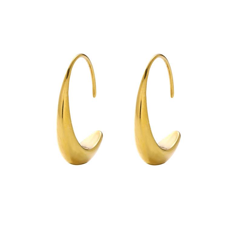 New earrings stainless steel stud earrings trendy temperament versatile geometric retro earrings