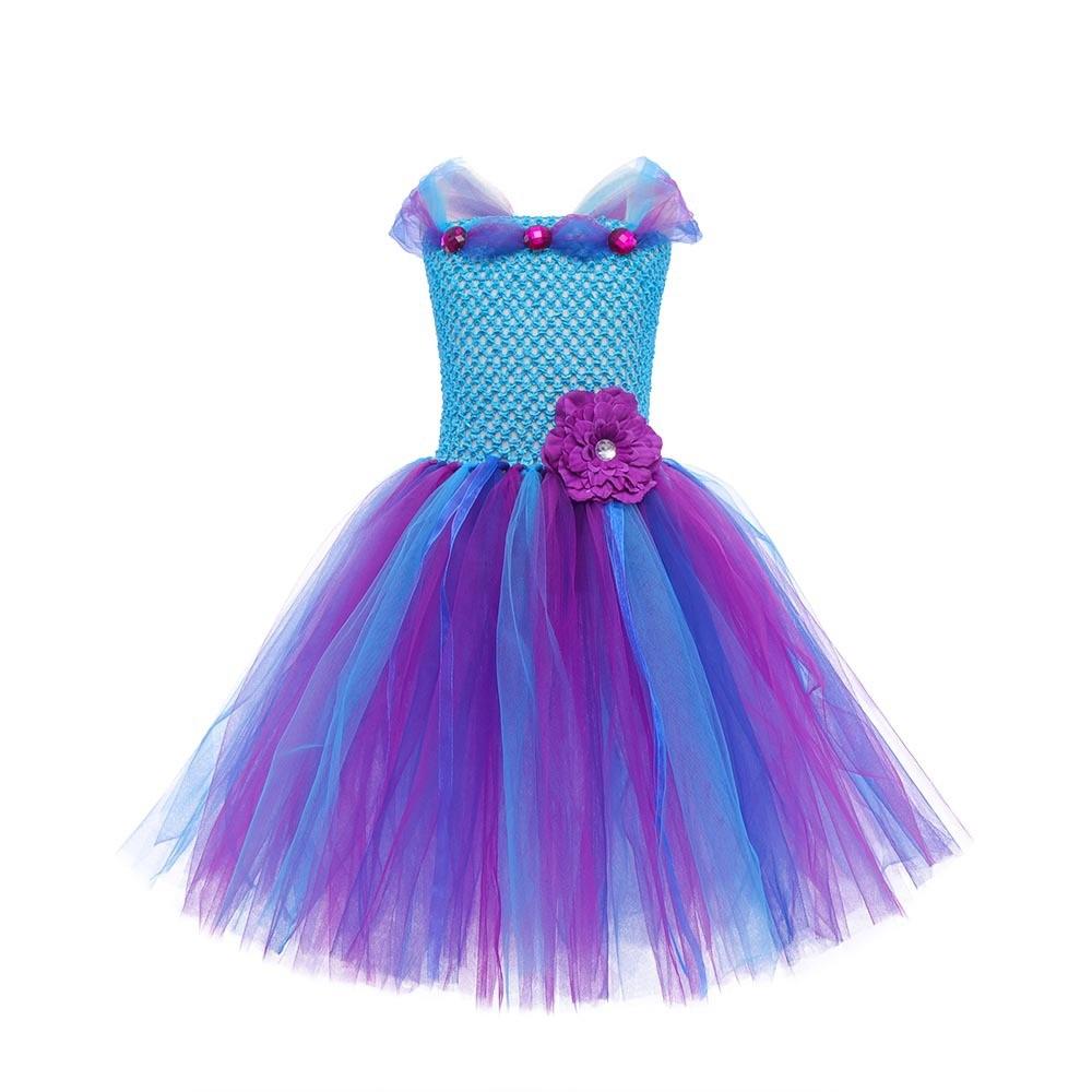 Kids Girls Flower Fairy Mesh Tutu Dress Headwear Wings Set Children Halloween Cosplay Costumes Child Pretend Princess Party Role Play Outfit