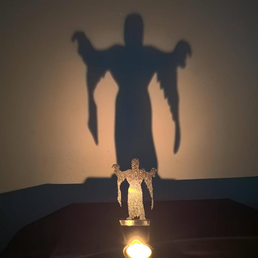 Halloween Projection Candle Holder Spooky Eerie Dancing Shadow Candle Stand Creepy Atmosphere Wall Art Candle Holder