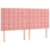 Pink Velvet Bed Frame with Headboard 140 x 200 cm