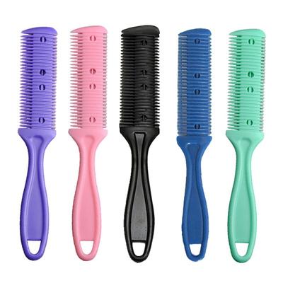 2pcs Hair Cut Styling Barber Scissor Razor Magic Blade Comb Hairdressing Tool Kit  Top Quality Double-Sided Knife  Hair Scissors