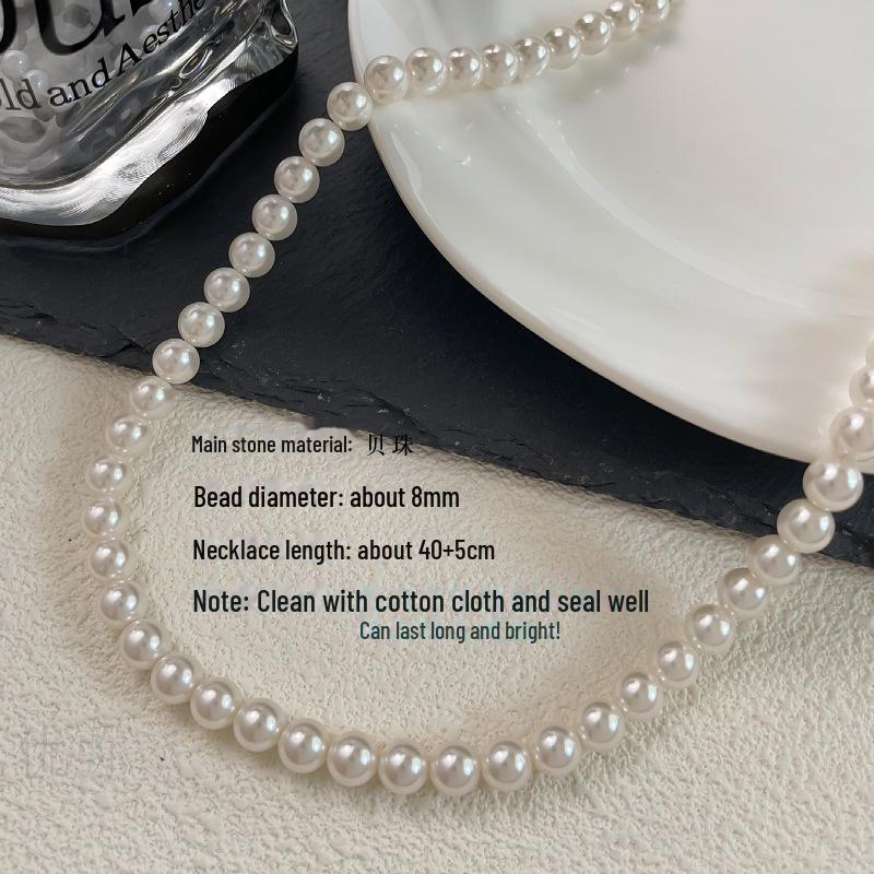 Handmade High-End Beaded Necklace: Versatile, No-Fade Natural Stone Design for Women