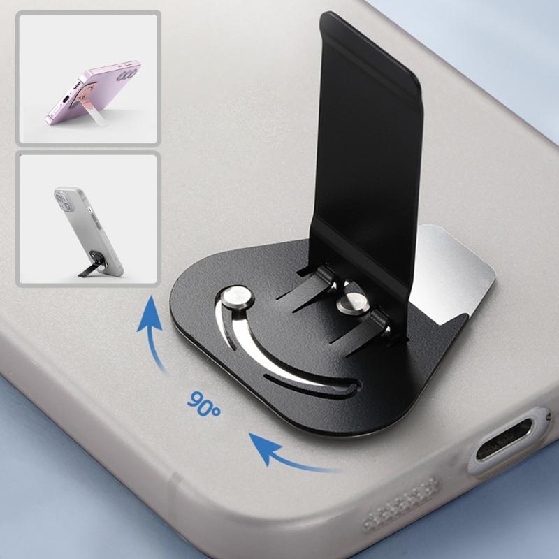 360 Degree Adjustable Kickstand Foldable Phone Mount Easy Stick On Tablet Support Stainless Steel for Work Entertainment