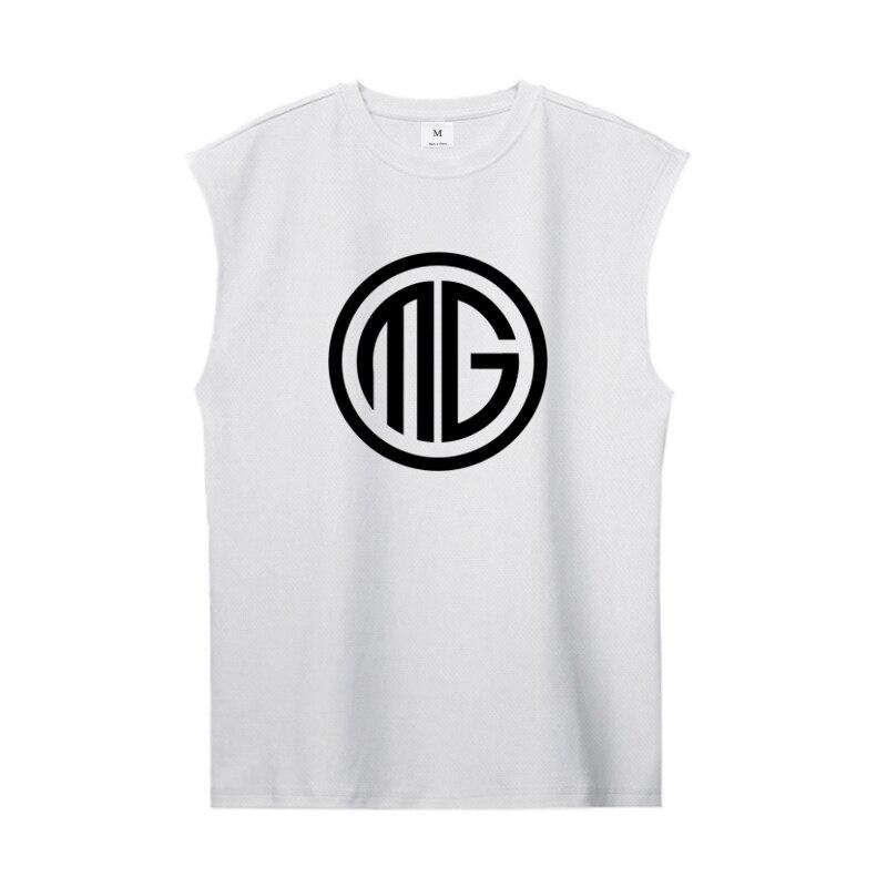 

Muscleguys Профессия Бодибилдинг Спортивная одежда для мужчин облегающие майки Мускулистые мужские жилеты с круглым вырезом Удобная и дышащая майка на бретелях XXL белый