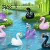 Car Console Ornament 24 Pcs Mini Swan Figurine Miniature Resin Animal Ornaments Potted Plant Decoration for Fairy Garden Moss Landscape DIY Terrarium