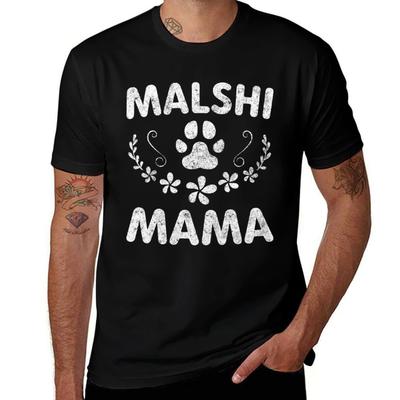 Malshi Mama Shirt MalShi Lover Owner MaltTzu Dog Mom TShirt Comfortable Workout Short Sleeve Shirt