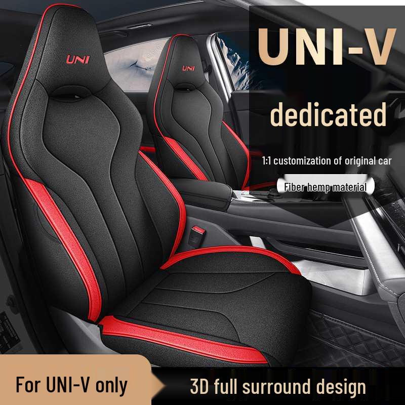 All-Season Breathable Linen Seat Covers for Changan Uni-V 2023-2025, Full Coverage Cushions