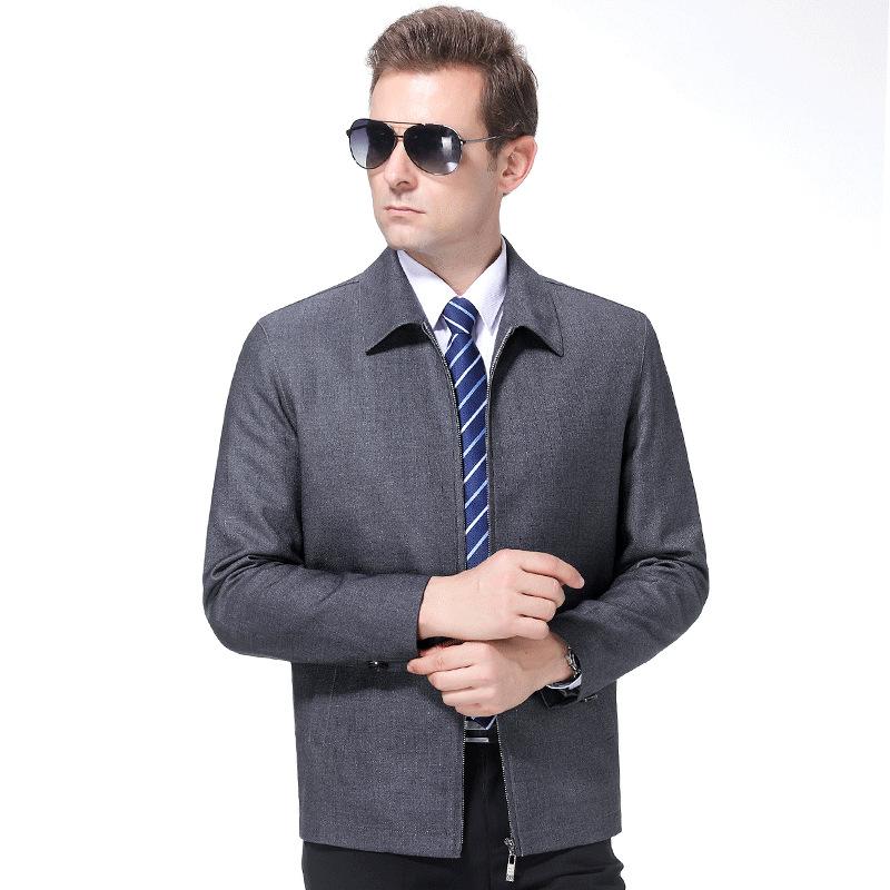 

Высококачественная шерстяная куртка для мужчин среднего возраста на весну и осень, тонкие топы для мужчин среднего и пожилого возраста, повседневная свободная одежда для папы, мужские куртки 195