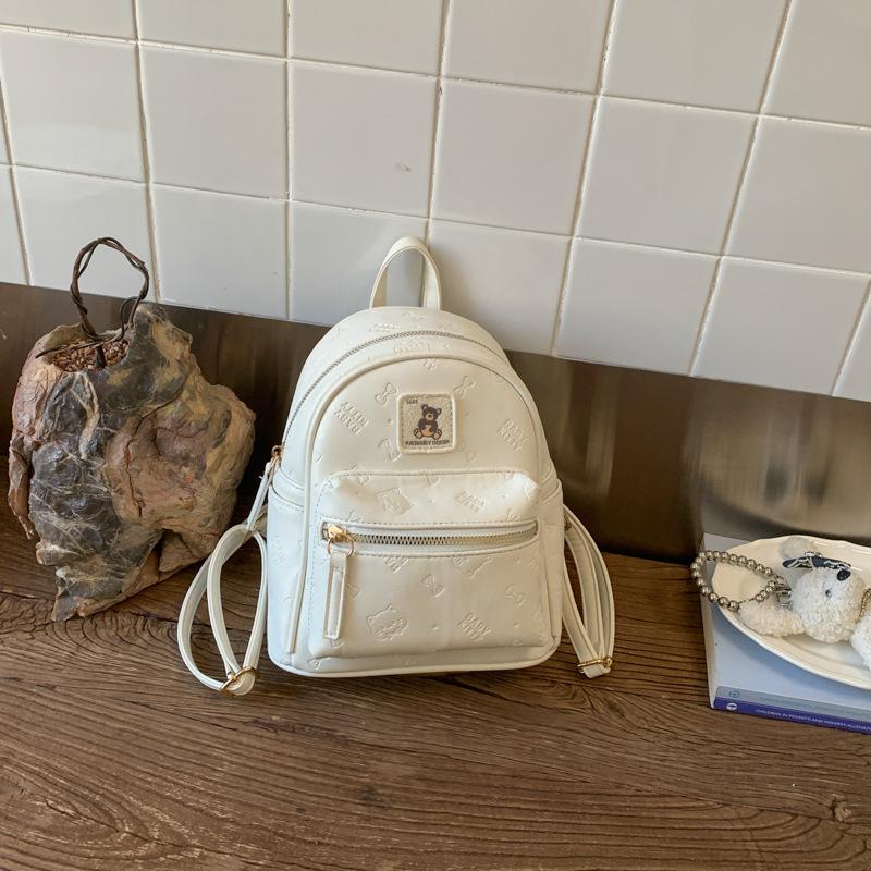 Schoolbag1011 Spring and Summer New Trendy Versatile Commuter Small Backpack Contrasting Colors Niche Sweet Cute Embossed Mini Backpack