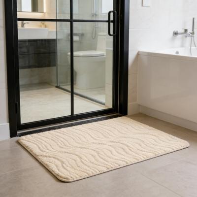 Tappeto Assorbente per Bagno Morbido Tappetino da Bagno con Fondo Antiscivolo Tappeto Morbido con Texture Ondulata per Pavimento Doccia Bagno Cucina