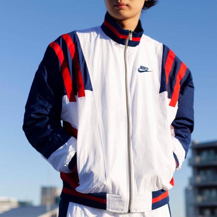 Nike Sportswear Stand Collar Raglan Sleeve Woven Jacket Men Outerwear White CJ4922-100