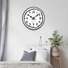 2D Flat Wooden Wall Clock Silent Quartz Movement Hand-Painted Clock Home Office Bedroom Living Room Digital Analog Clock Decoration
