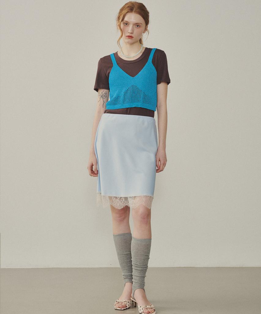 MELLY&ROSE Rose Lace Satin Skirt (314809)
