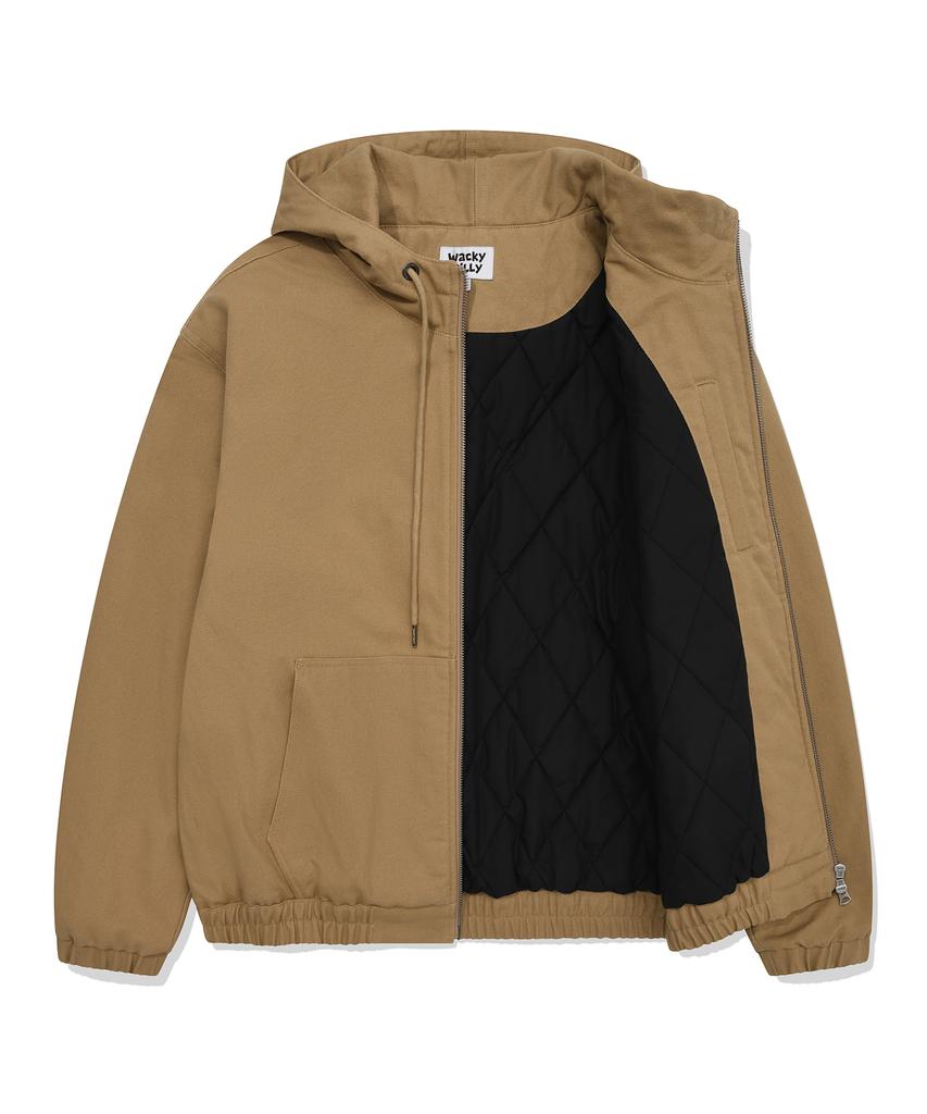 Wacky Willy Hooded Padded Work Jacket Beige