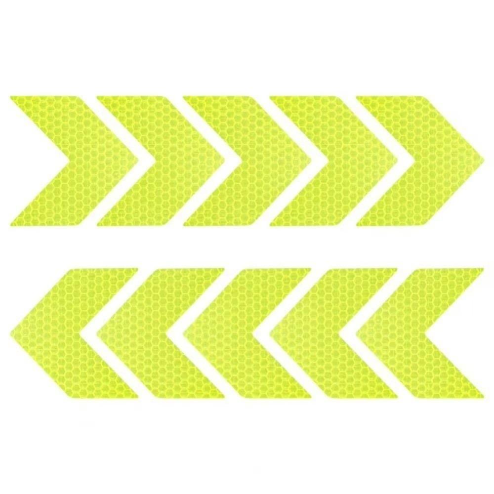 10pcs/set new 5*4.5cm Car Sticker Self-adhesive Arrow Sign Car Reflective Tape PET DIY Warning Safety Sticker Car Exterior Body