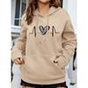 Fashion Hooded Sweatshirt For Women | Regular Fit, Heart Pattern, Drawstring Detail, Ideal For Fall/Winter