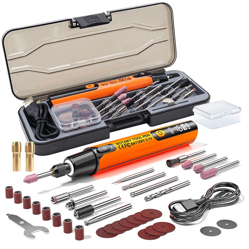 Handheld Electric Grinding Pen with Light & Digital Display for Carving, Polishing & Drilling