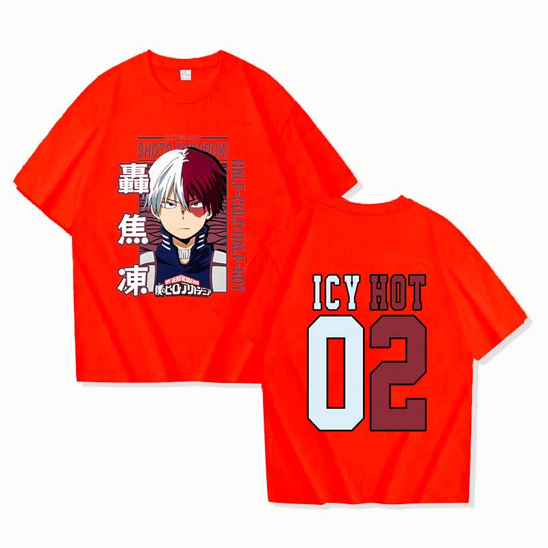

НОВАЯ Забавная футболка с принтом Тодороки Шото Летняя футболка с аниме-паттерном Женская Мужская с коротким рукавом Свободная S