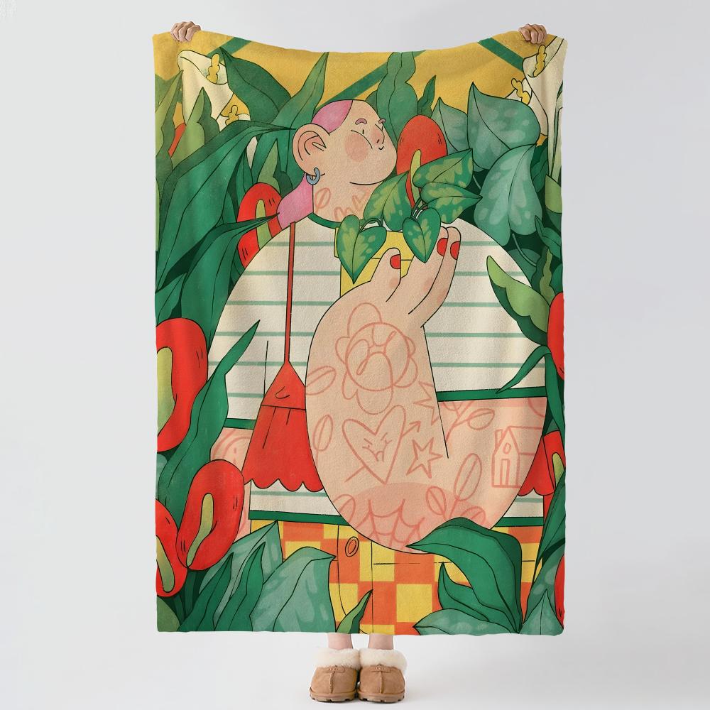 Artist M-Malen Pazos-s Throw Thick Comfort Flannel Quilt, Multi-scene Use Indoor Outdoor Daily Nap