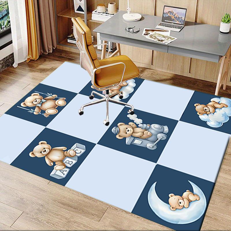Teddy Bear Chair Mat Office Carpet for Kids Room Decor, Large Rug for Living Room, Sofa Carpet, Gift Idea for Boys and Girls
