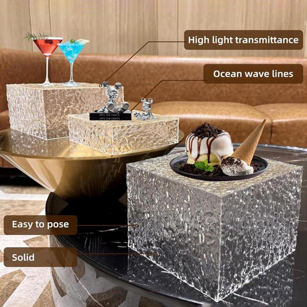Acrylic Cube Display Box Riser for Buffet Table Food Display Stand Nesting Riser for Food Collection Jewelry Dessert Cake
