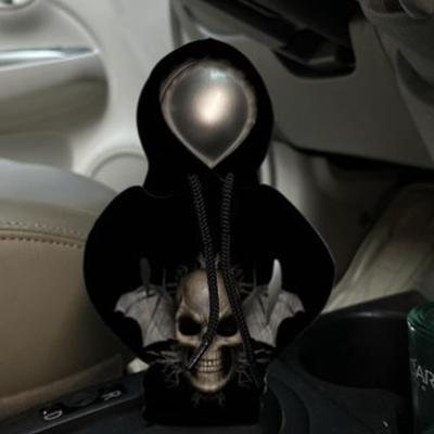 Shift Knob Hoodie Creative Funny Skull-Themed Cover Shift Knob Hoodie For Fun Lifestyle Personal Hobby Daily Fashion Home