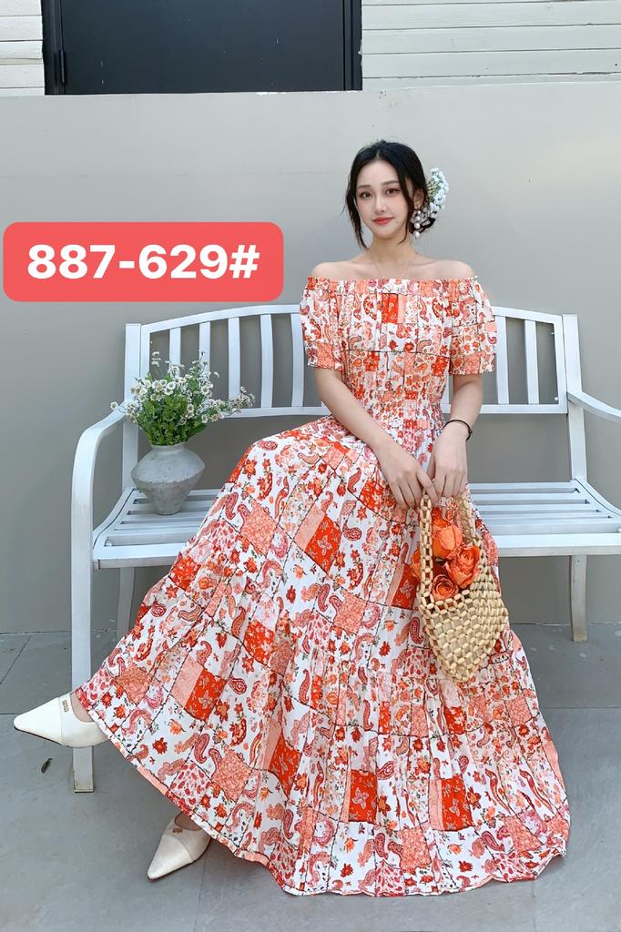 Seaside vacation beach dress cotton floral dress female shabahemi muslim