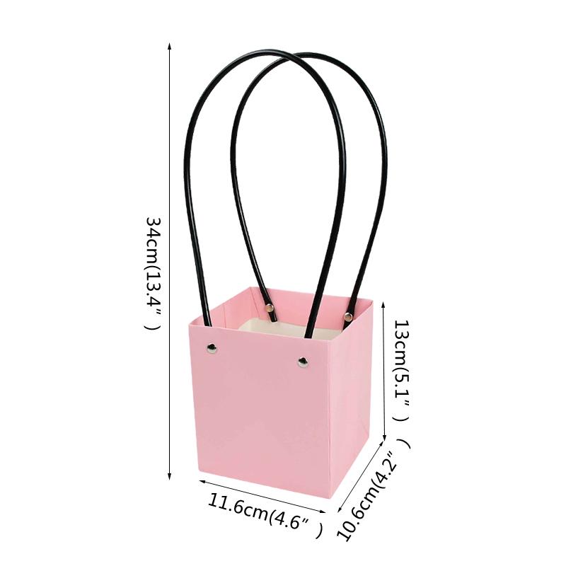 Portable Flower Box Waterproof Paper Handy Gift Bag Kraft Handbag Wedding Rose Party Gift Box Packaging For Candy Cake Birthday