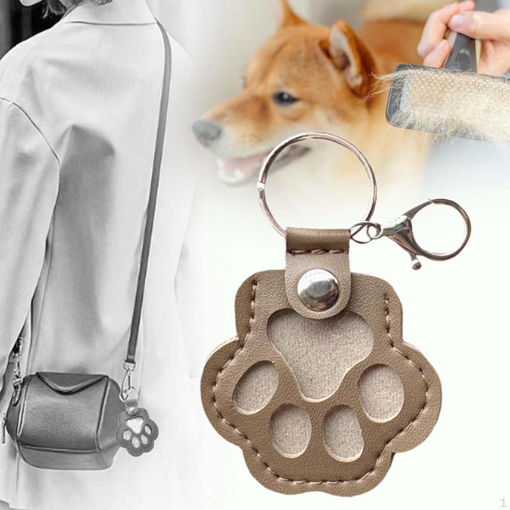 Hund Katze Pfotenform Schlüsselanhänger Tier Schlüsselanhänger Haaraufbewahrungshalter Geschenk für Tierliebhaber