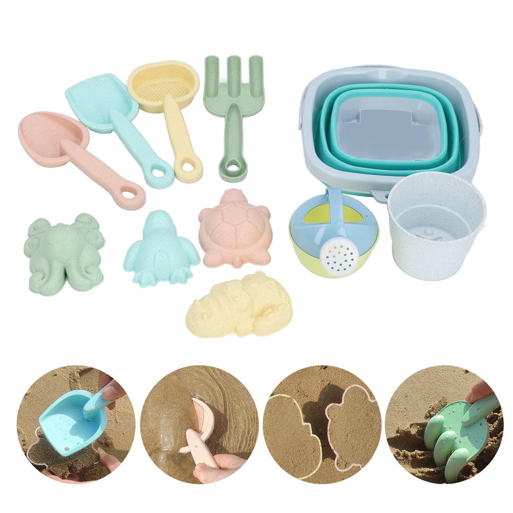 Beach Toys Set Collapsible Sand Bucket and Shovels Set Interactive Kids Sand Toys for Beach Party   Activities