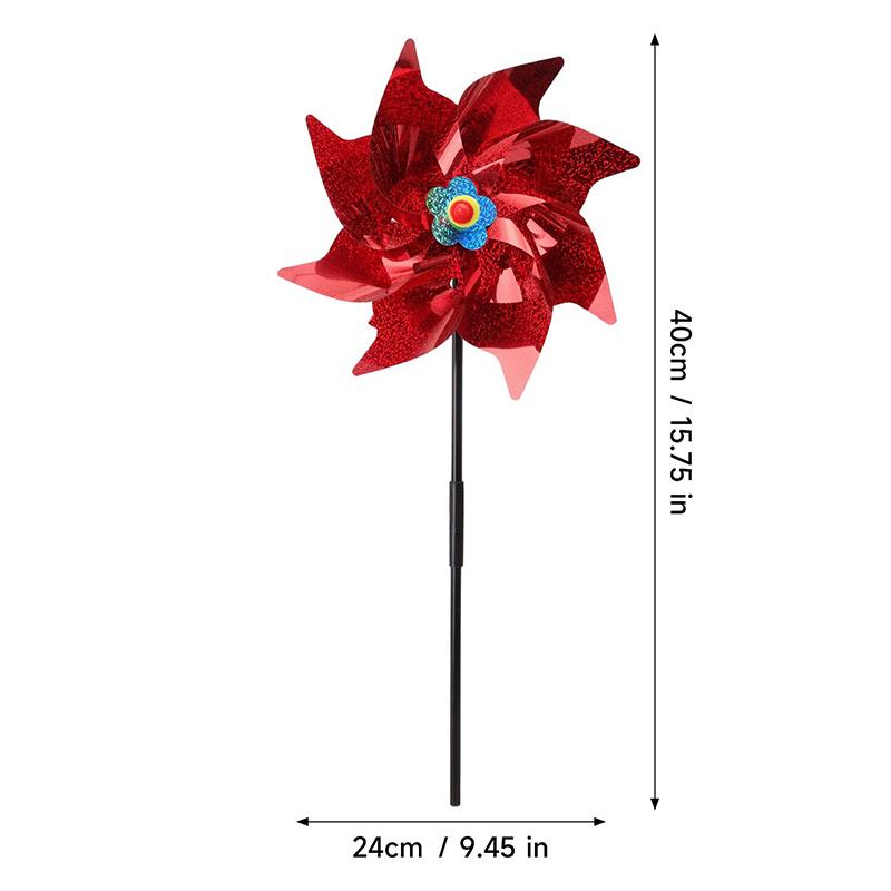 Colorful Bird Repellents Windmill Outdoor Wind Spinners for Yard Garden Lawn Laser Sparkly Reflective Pin Wheels Bird Repeller