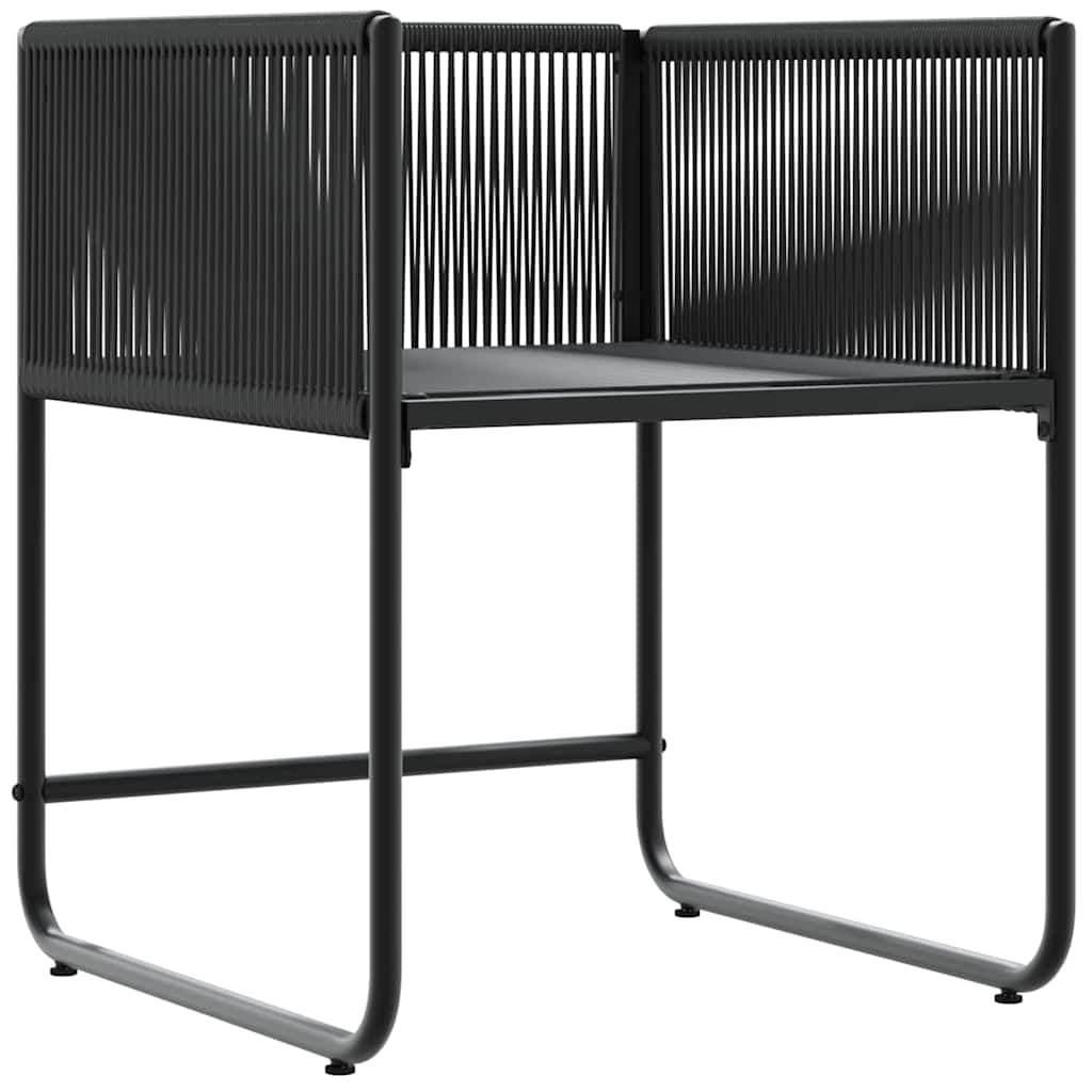 4 Piece Chair Set with Cushions Black and Anthracite PE Rattan