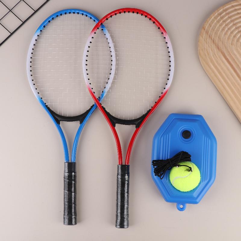 1Set Tennis Trainer With Line Rebound Balls And Elastic Rope Base Beginner'S One Person Tennis Racquet Children'S Suit